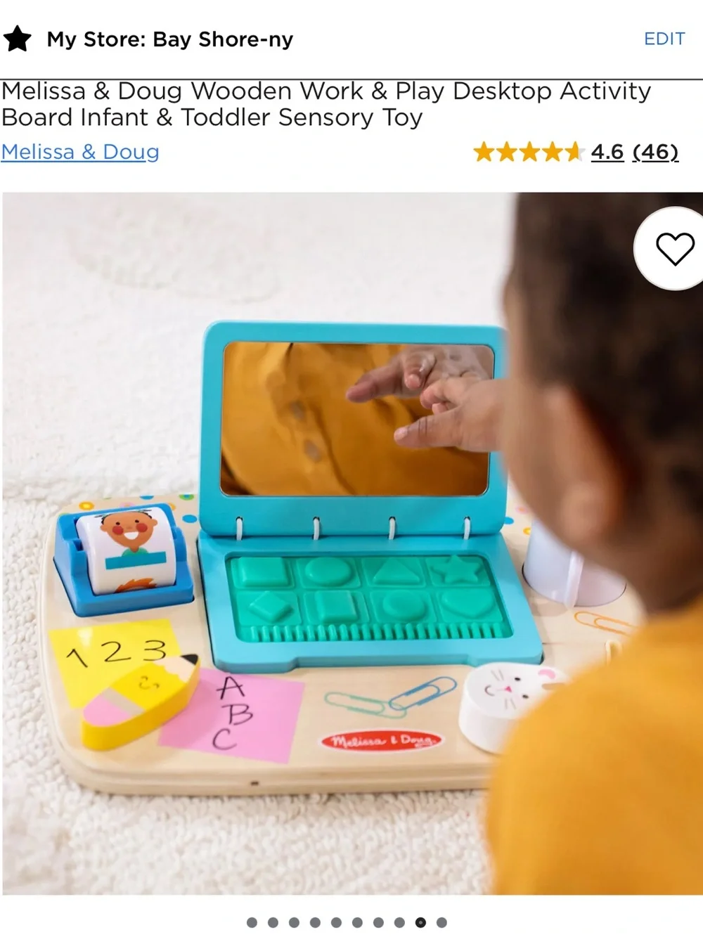 Melissa & Doug Wooden Work & Play Desktop Activity Board Sensory Toy